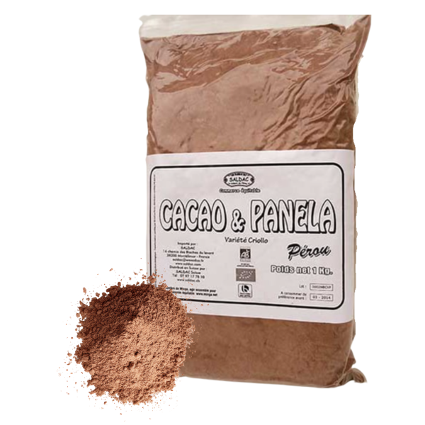 cacao en poudre au sucre de canne complet biologique équitable Pérou proposé par L'îlot Cafés pour coffee shop salon de thé Fleurance Vic Fezensac Mirande Auch Marciac